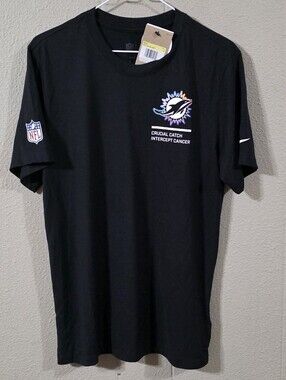 Nwt Men's Nike NFL On Field Appareal Miami Dolphins Cancer Shirt Sz S